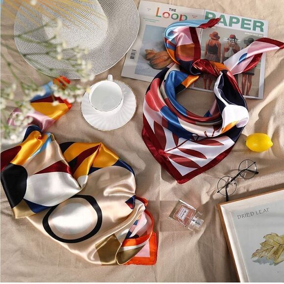 2 piece silky scarf set - Picture 1 of 4